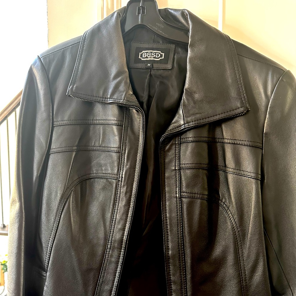 Black leather jacket